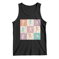 Tennis Lover Colorful Pastel Grid Sports Fan Gift Tank Top - Wonder Print Shop