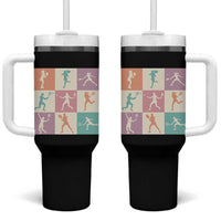 Tennis Lover Colorful Pastel Grid Sports Fan Gift Tumbler With Handle - Wonder Print Shop