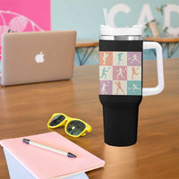 Tennis Lover Colorful Pastel Grid Sports Fan Gift Tumbler With Handle - Wonder Print Shop