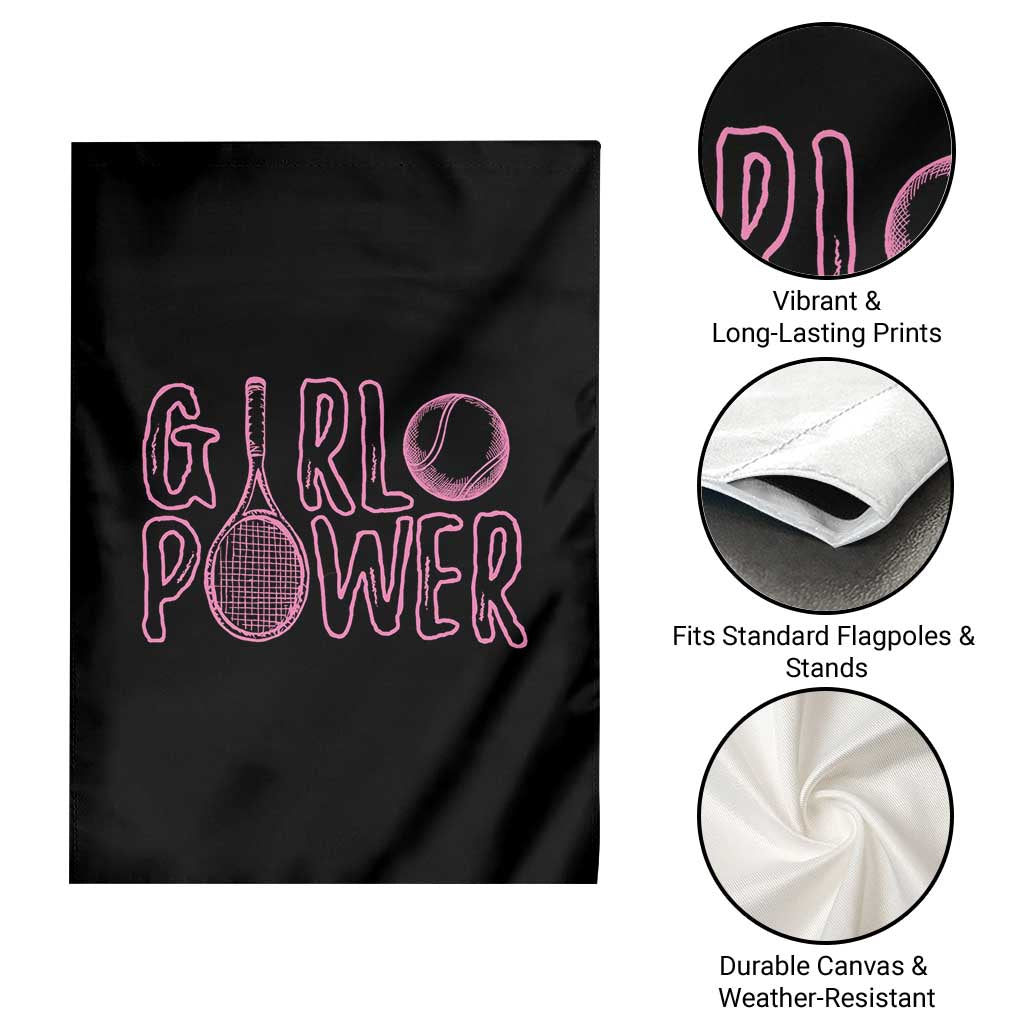 Girl Power Tennis Gift Garden Flag Feminist Sports Gift - Wonder Print Shop