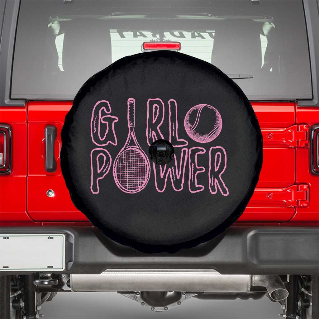 Girl Power Tennis Gift Spare Tire Cover Feminist Sports Gift - Wonder Print Shop