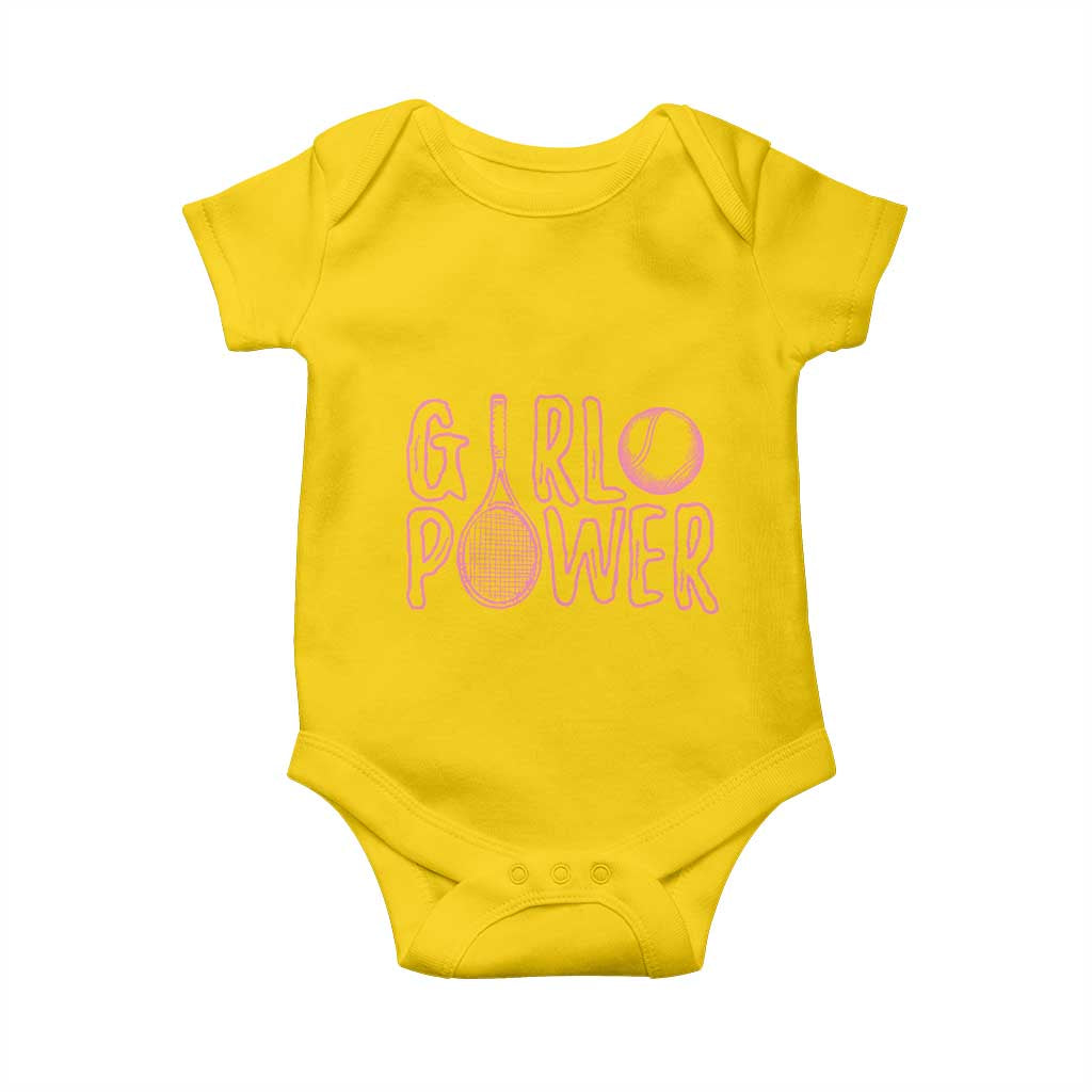 Girl Power Tennis Gift Baby Onesie Feminist Sports Gift - Wonder Print Shop
