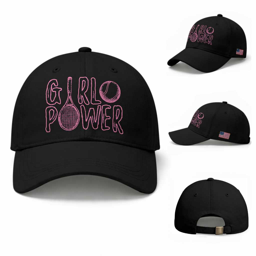Girl Power Tennis Gift Baseball Cap Feminist Sports Gift