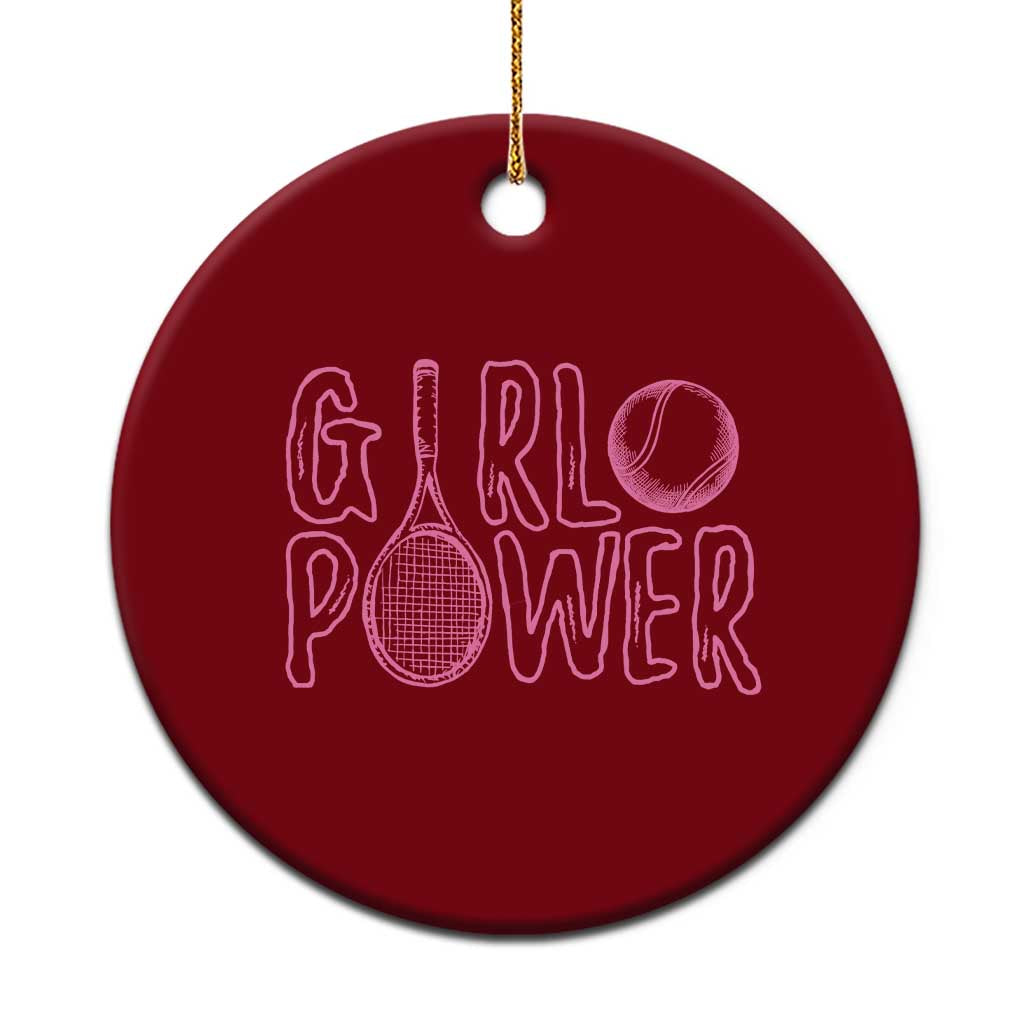 Girl Power Tennis Gift Ceramic Ornament Feminist Sports Gift - Wonder Print Shop
