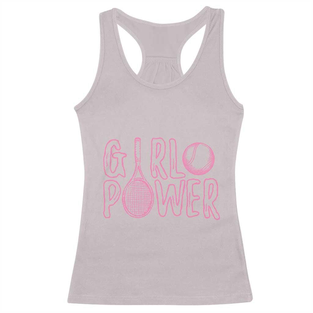 Girl Power Tennis Gift Racerback Tank Top Feminist Sports Gift - Wonder Print Shop