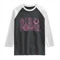 Girl Power Tennis Gift Raglan Shirt Feminist Sports Gift - Wonder Print Shop
