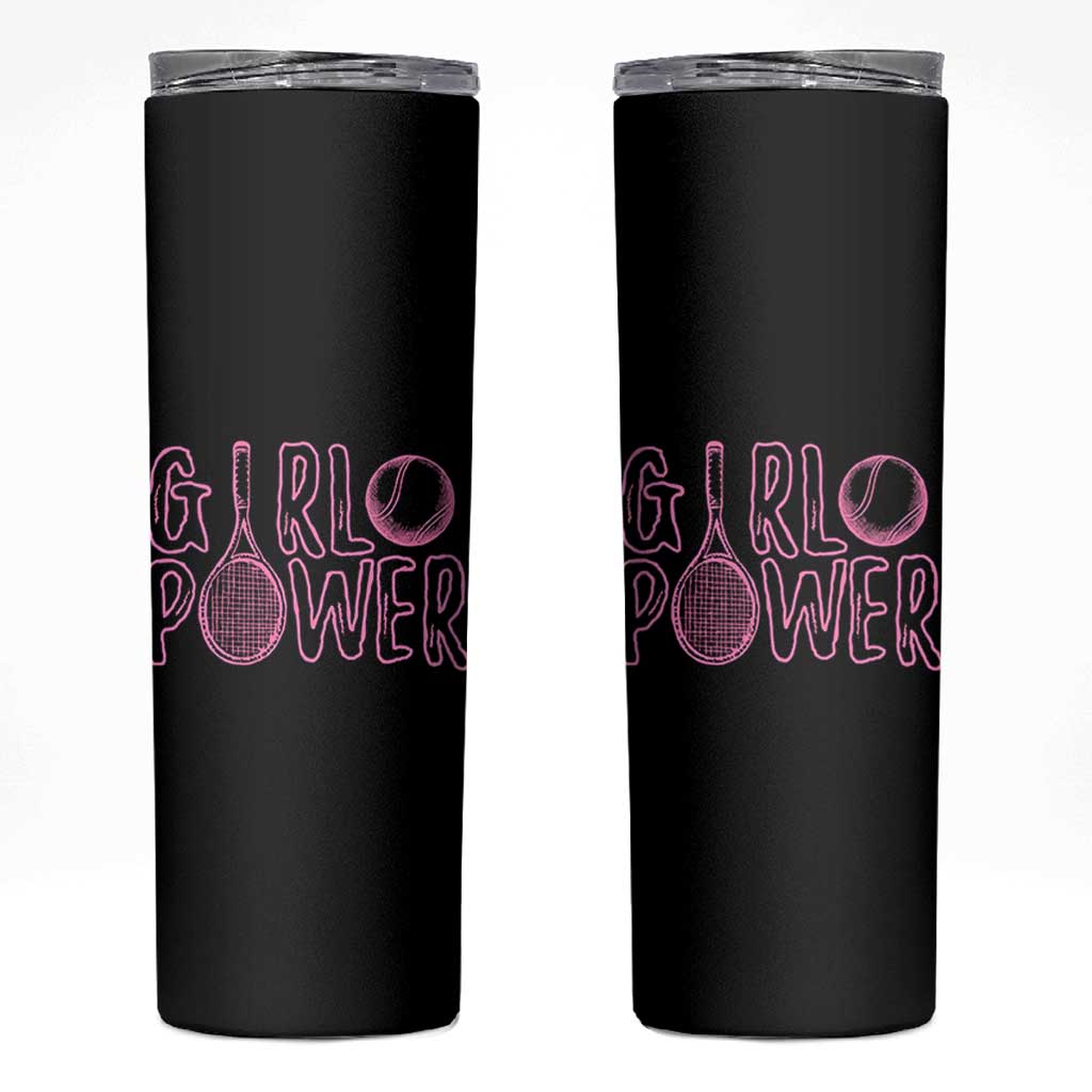 Girl Power Tennis Gift Skinny Tumbler Feminist Sports Gift - Wonder Print Shop