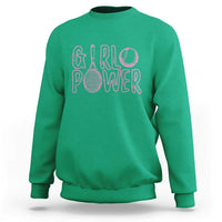 Girl Power Tennis Gift Sweatshirt Feminist Sports Gift - Wonder Print Shop