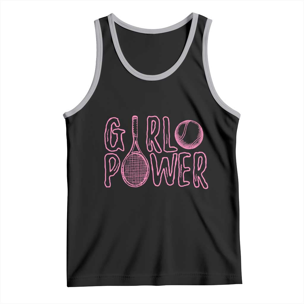 Girl Power Tennis Gift Tank Top Feminist Sports Gift - Wonder Print Shop