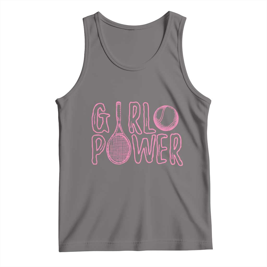 Girl Power Tennis Gift Tank Top Feminist Sports Gift - Wonder Print Shop