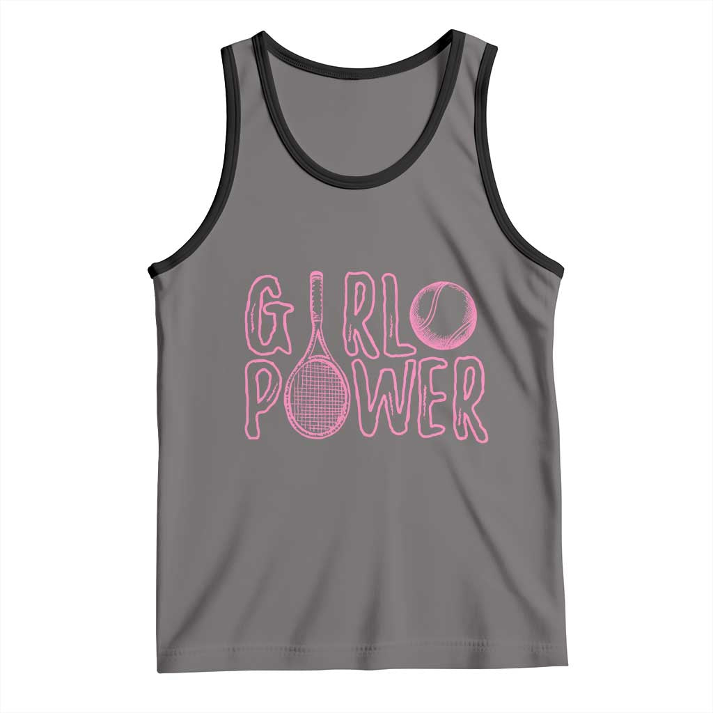Girl Power Tennis Gift Tank Top Feminist Sports Gift - Wonder Print Shop