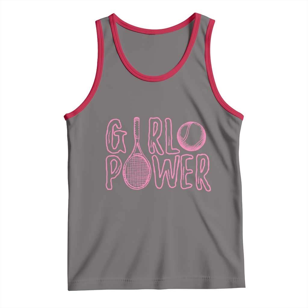 Girl Power Tennis Gift Tank Top Feminist Sports Gift - Wonder Print Shop