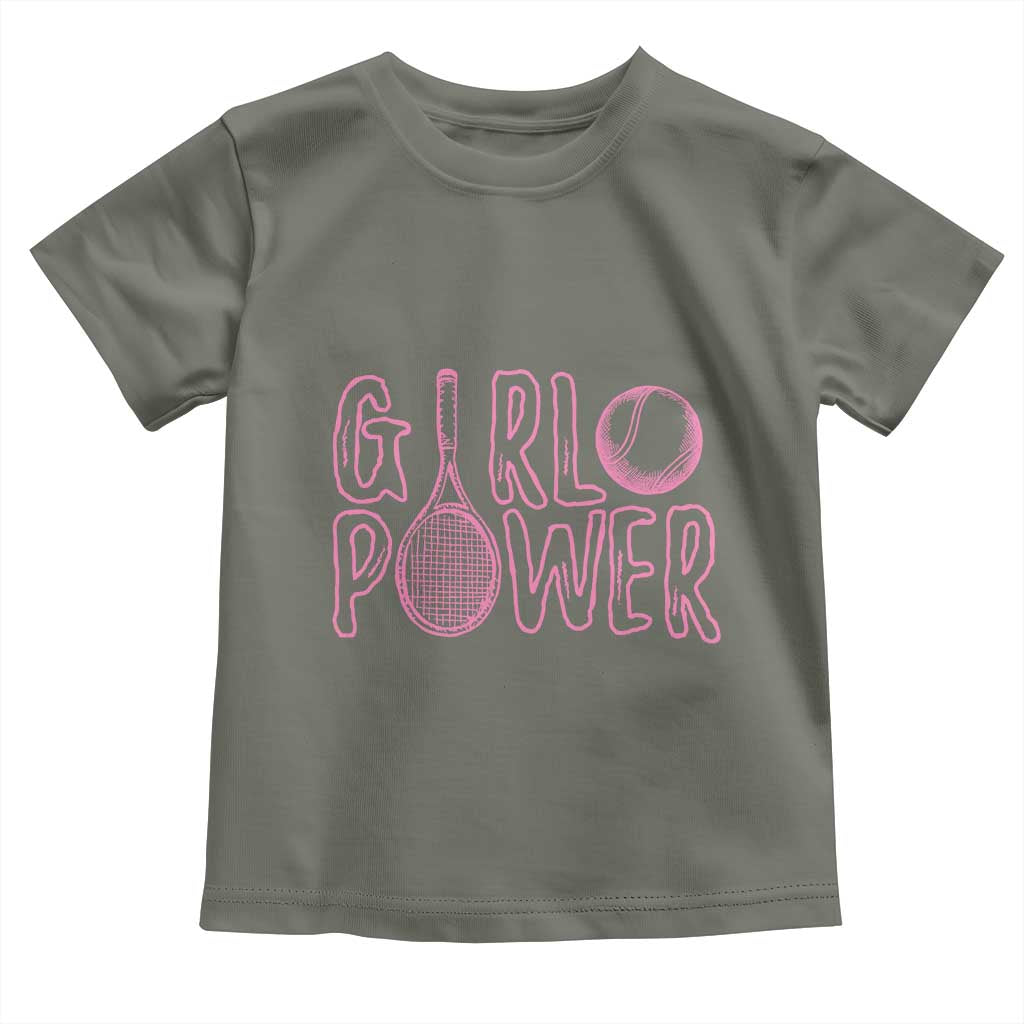 Girl Power Tennis Gift Toddler T Shirt Feminist Sports Gift - Wonder Print Shop