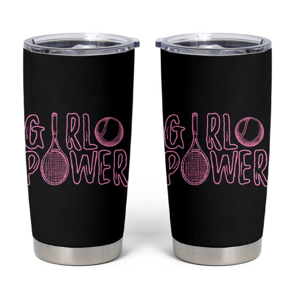 Girl Power Tennis Gift Tumbler Cup Feminist Sports Gift - Wonder Print Shop
