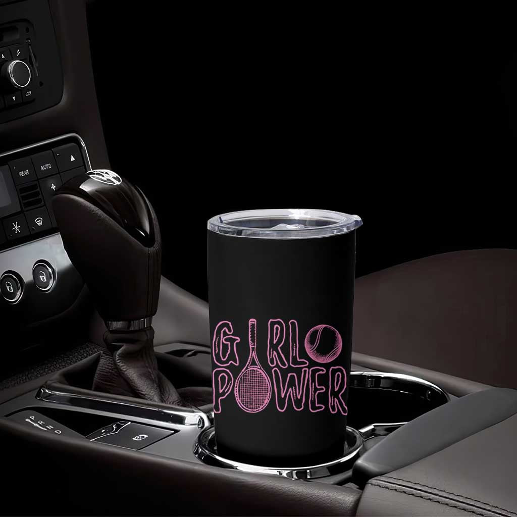 Girl Power Tennis Gift Tumbler Cup Feminist Sports Gift - Wonder Print Shop