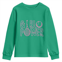 Girl Power Tennis Gift Youth Sweatshirt Feminist Sports Gift - Wonder Print Shop