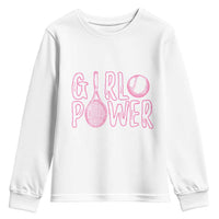 Girl Power Tennis Gift Youth Sweatshirt Feminist Sports Gift - Wonder Print Shop