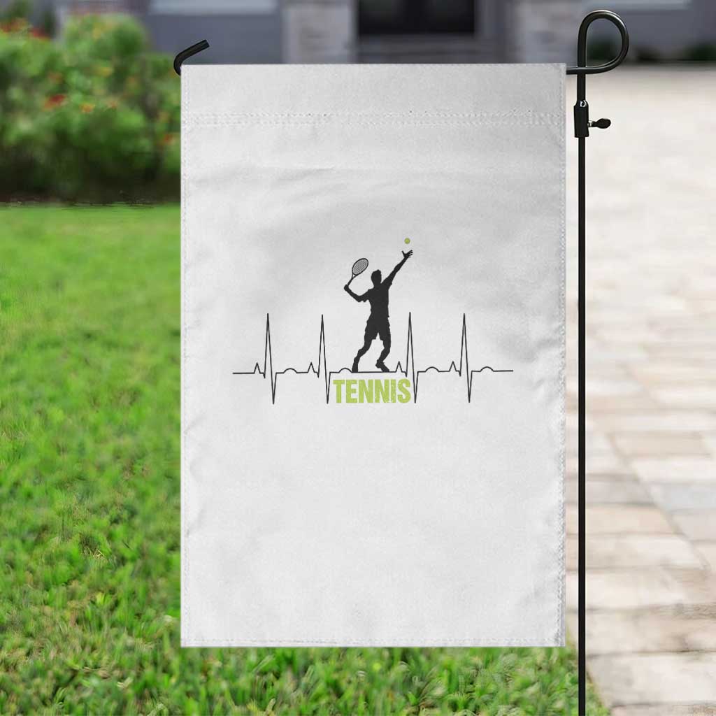 Tennis Lover Heartbeat Garden Flag Sports Player Gift - Wonder Print Shop