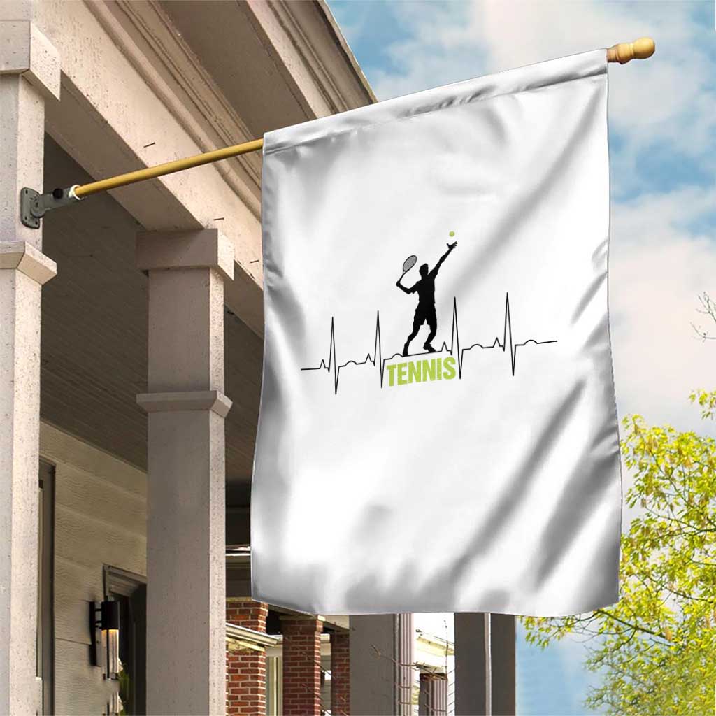 Tennis Lover Heartbeat Garden Flag Sports Player Gift - Wonder Print Shop