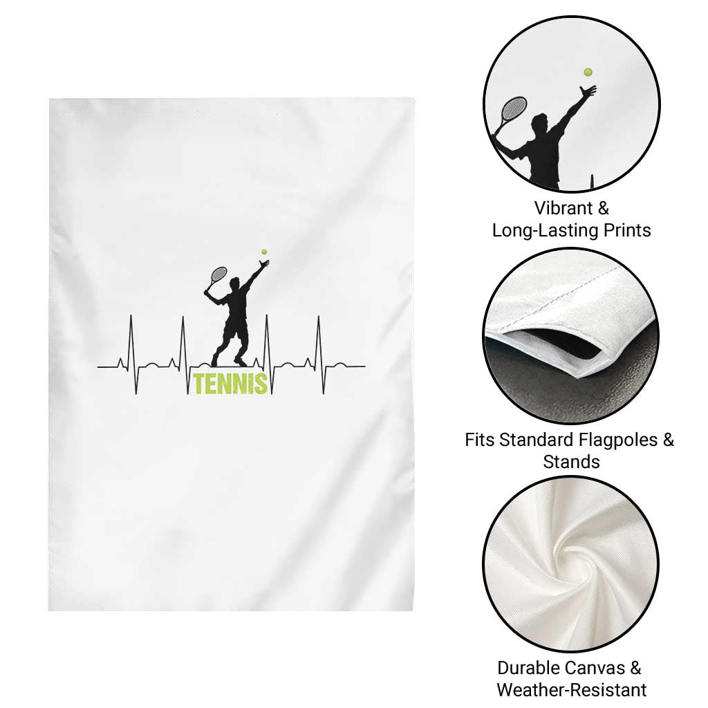 Tennis Lover Heartbeat Garden Flag Sports Player Gift - Wonder Print Shop