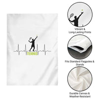 Tennis Lover Heartbeat Garden Flag Sports Player Gift - Wonder Print Shop