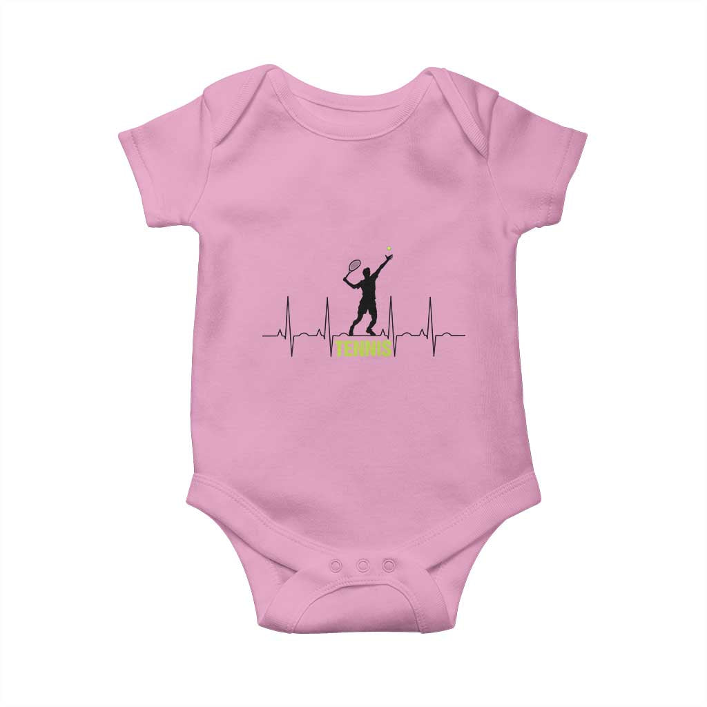 Tennis Lover Heartbeat Baby Onesie Sports Player Gift - Wonder Print Shop