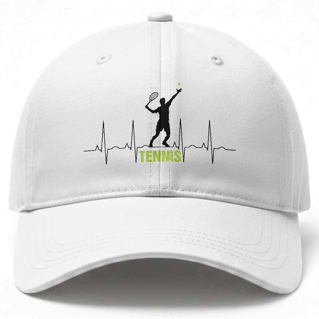 Tennis Lover Heartbeat Baseball Cap Sports Player Gift