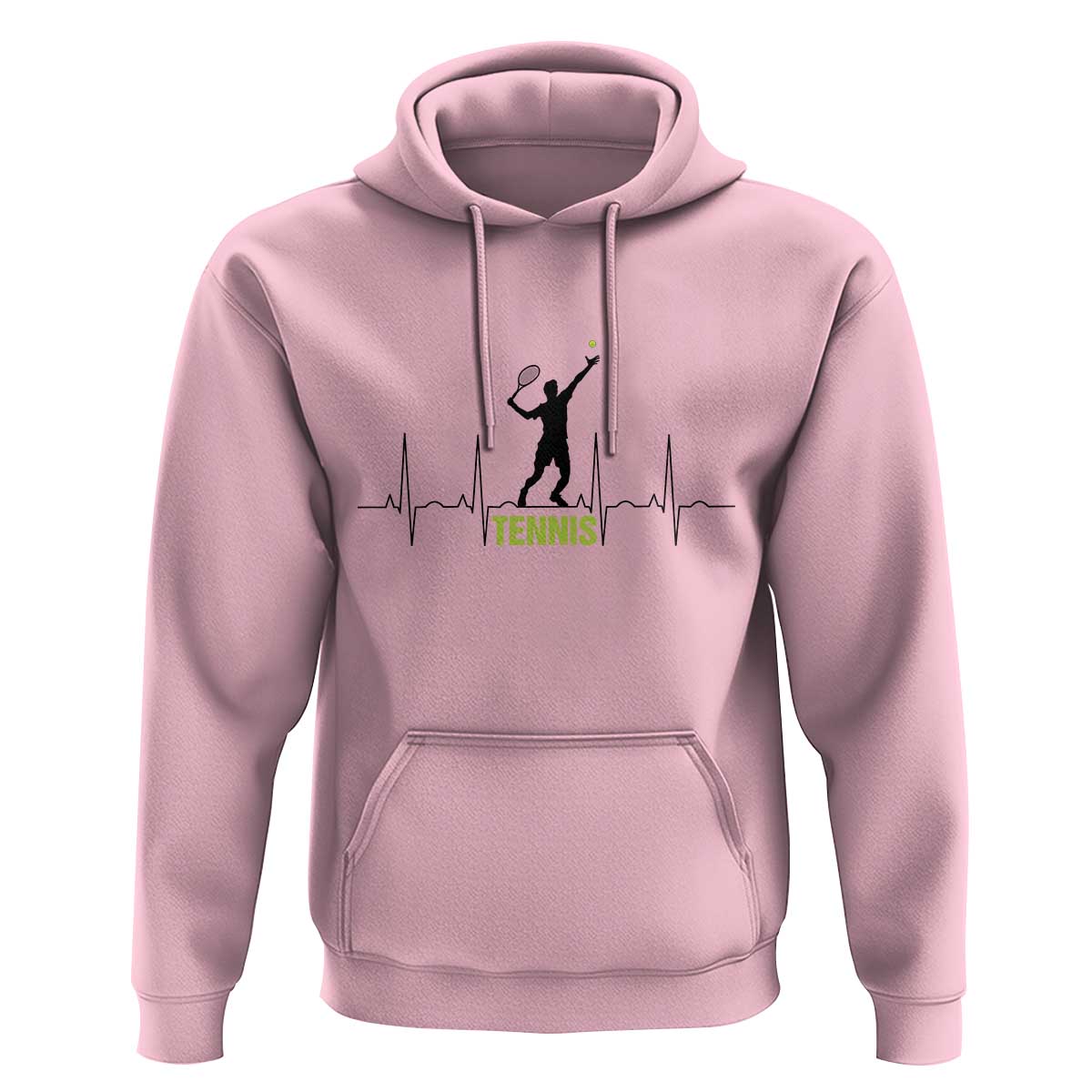 Tennis Lover Heartbeat Hoodie Sports Player Gift - Wonder Print Shop