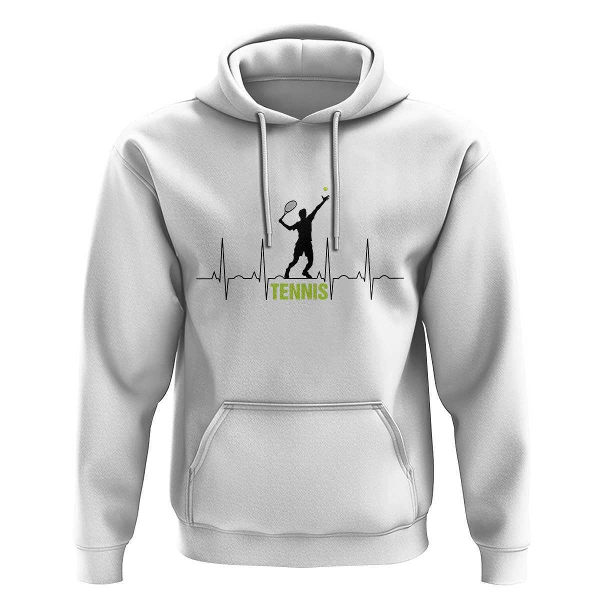 Tennis Lover Heartbeat Hoodie Sports Player Gift - Wonder Print Shop