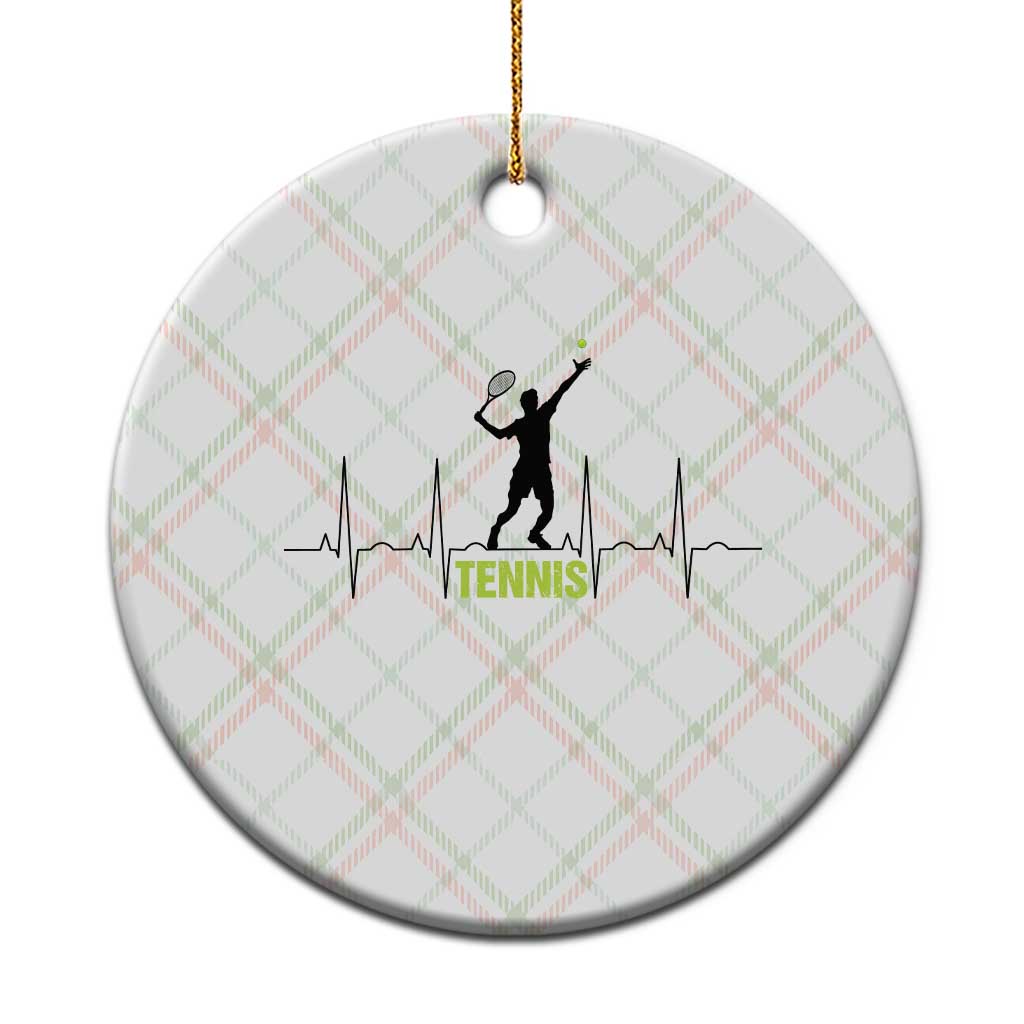 Tennis Lover Heartbeat Ceramic Ornament Sports Player Gift - Wonder Print Shop