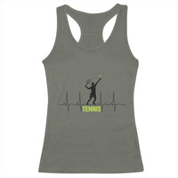 Tennis Lover Heartbeat Racerback Tank Top Sports Player Gift - Wonder Print Shop