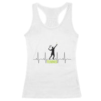 Tennis Lover Heartbeat Racerback Tank Top Sports Player Gift - Wonder Print Shop