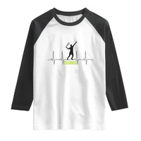Tennis Lover Heartbeat Raglan Shirt Sports Player Gift - Wonder Print Shop