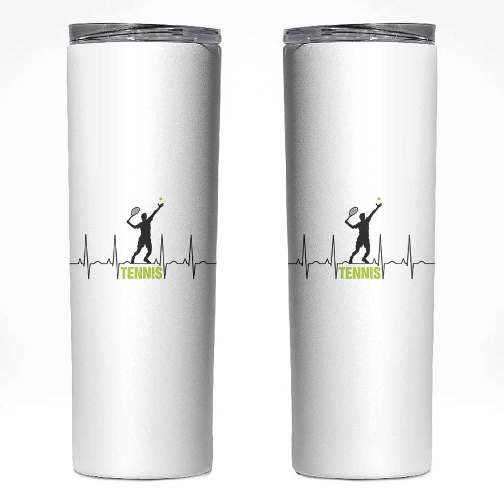 Tennis Lover Heartbeat Skinny Tumbler Sports Player Gift - Wonder Print Shop
