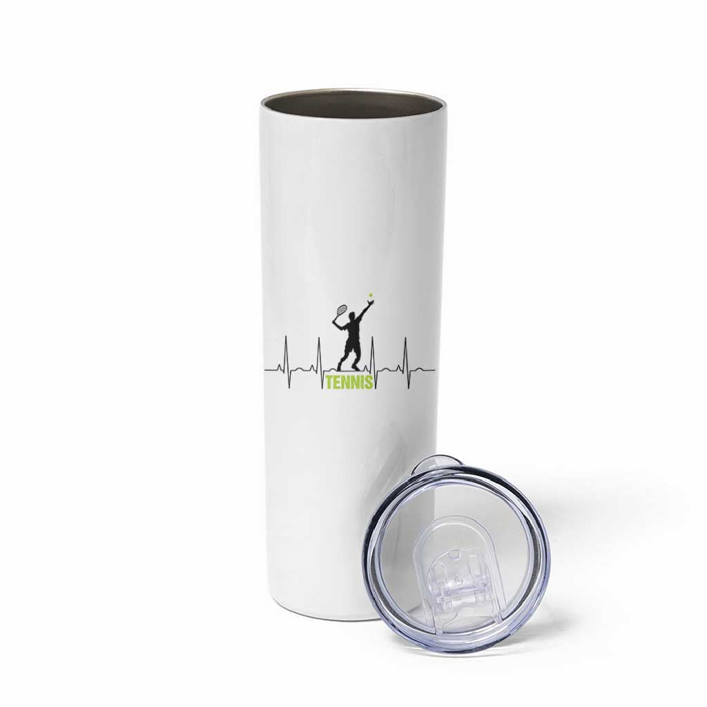 Tennis Lover Heartbeat Skinny Tumbler Sports Player Gift - Wonder Print Shop