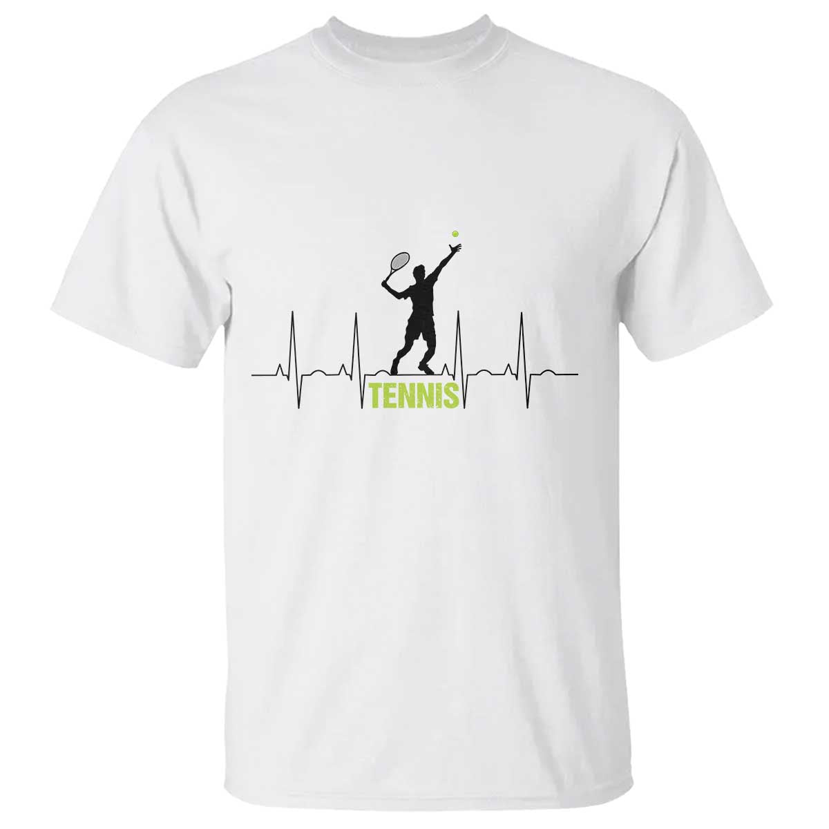 Tennis Lover Heartbeat T Shirt Sports Player Gift - Wonder Print Shop