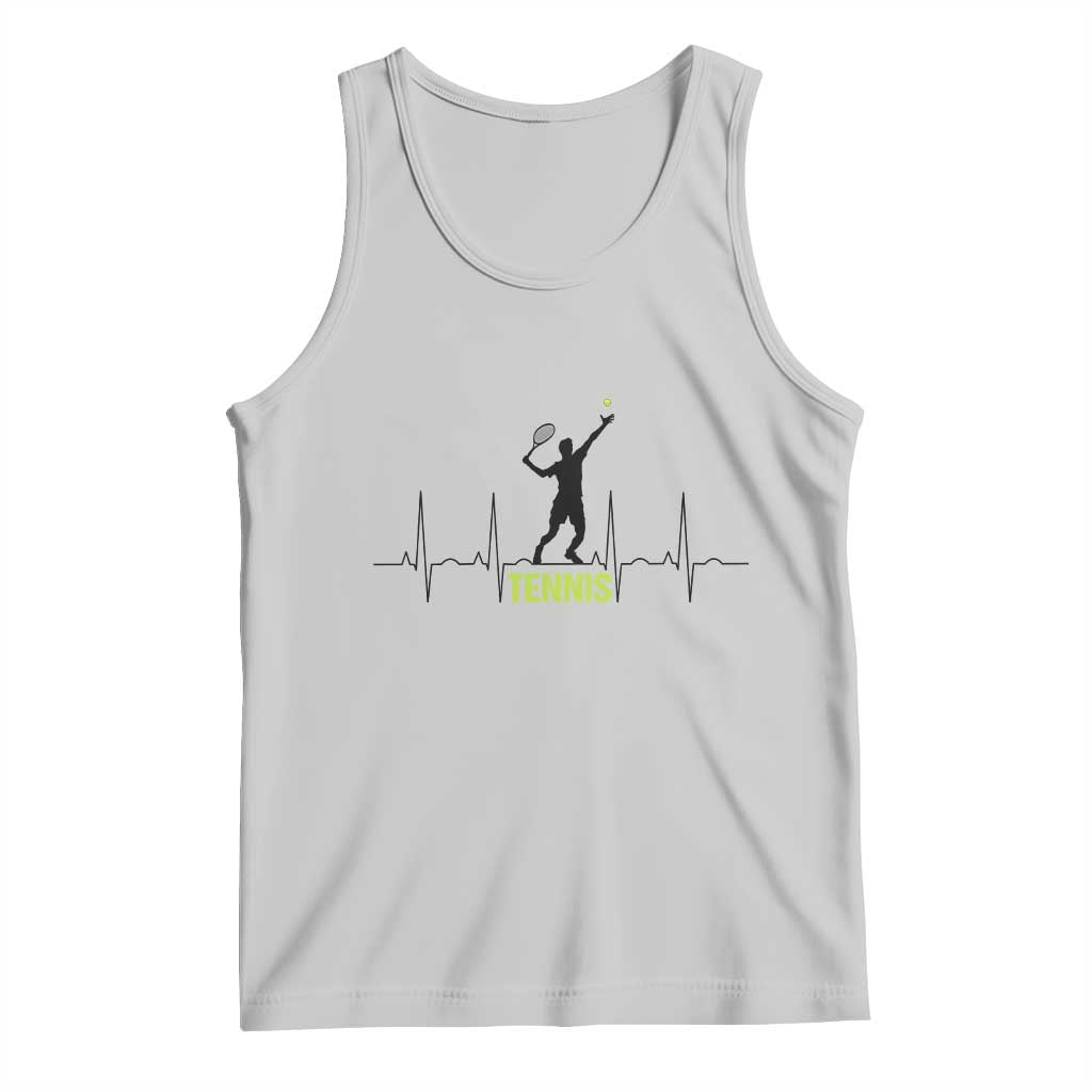 Tennis Lover Heartbeat Tank Top Sports Player Gift - Wonder Print Shop
