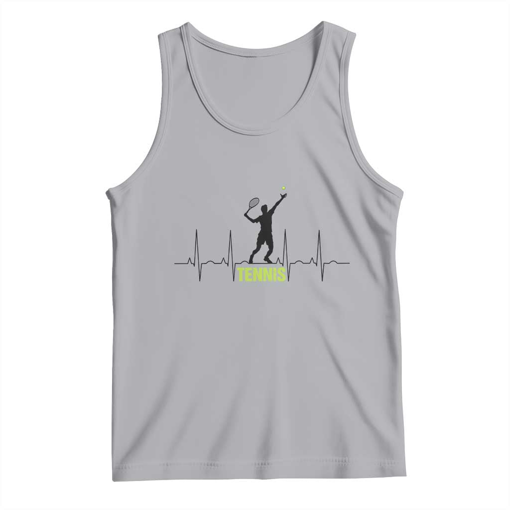 Tennis Lover Heartbeat Tank Top Sports Player Gift - Wonder Print Shop