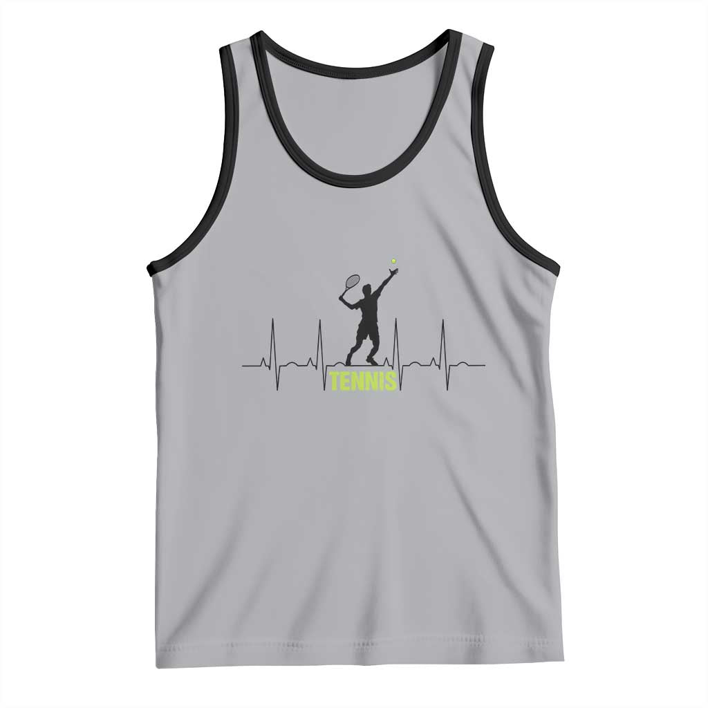 Tennis Lover Heartbeat Tank Top Sports Player Gift - Wonder Print Shop