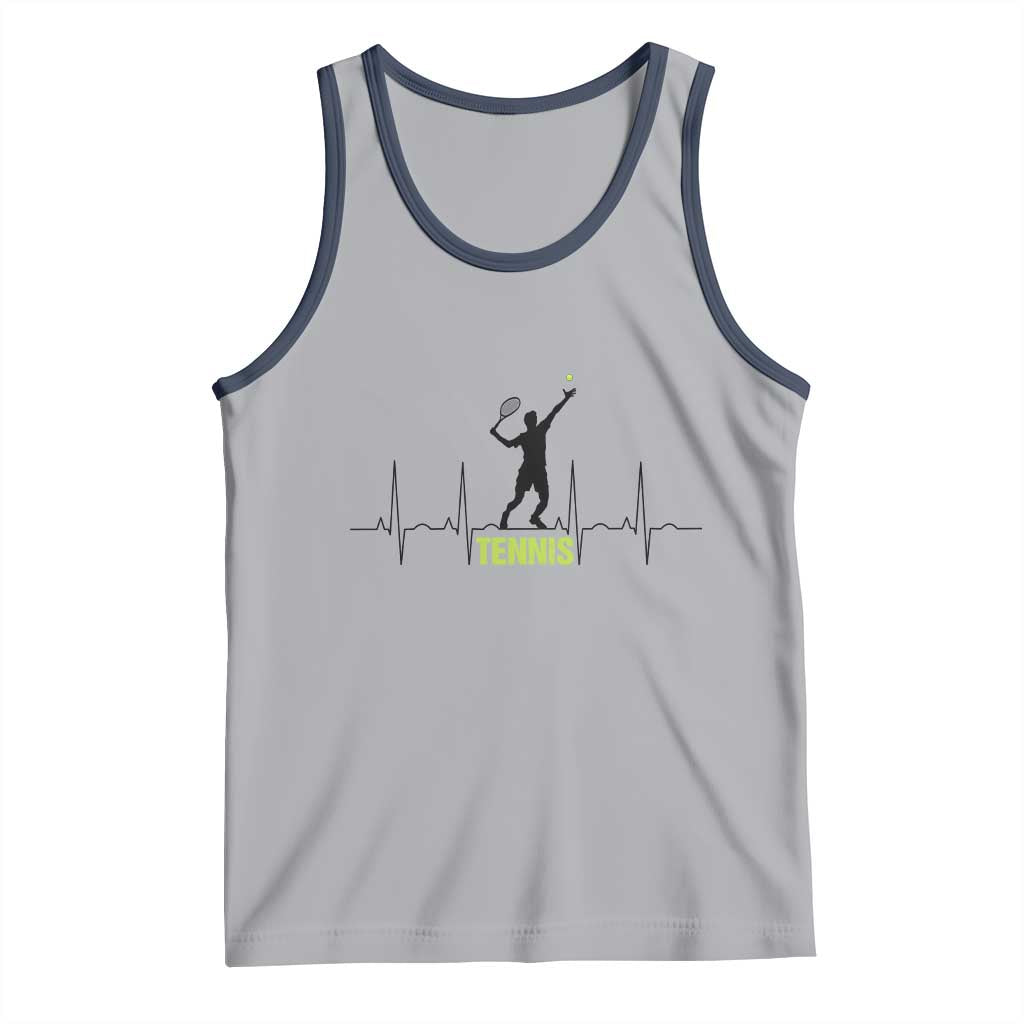 Tennis Lover Heartbeat Tank Top Sports Player Gift - Wonder Print Shop