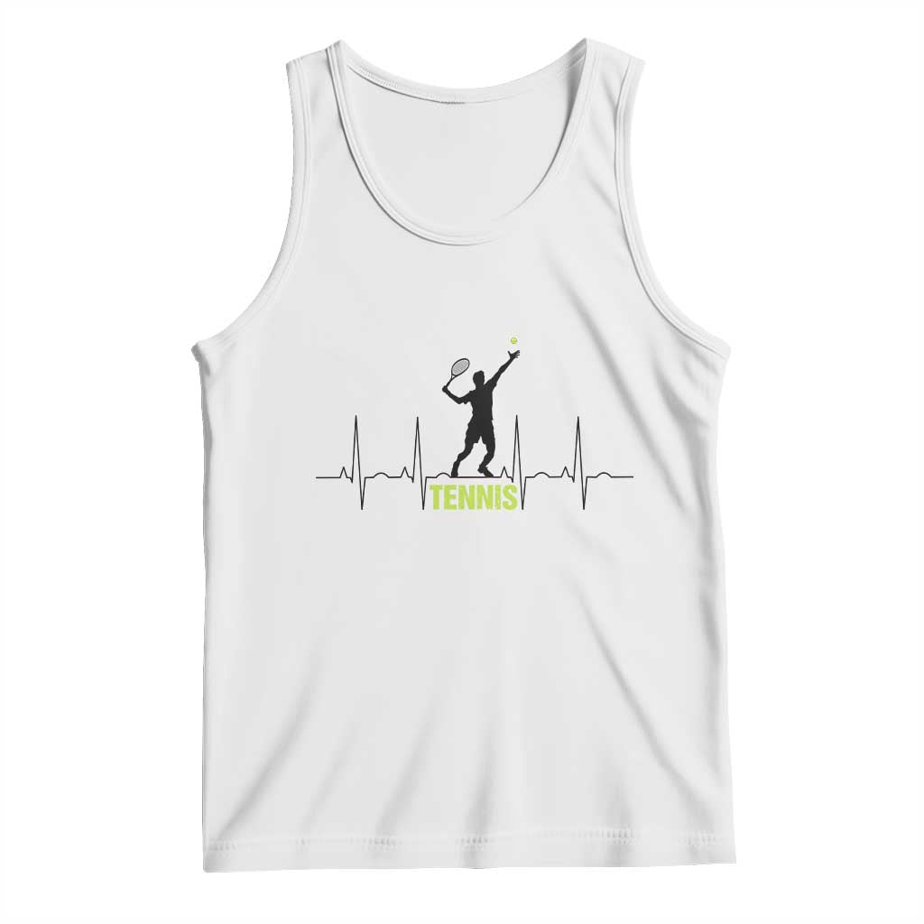 Tennis Lover Heartbeat Tank Top Sports Player Gift - Wonder Print Shop