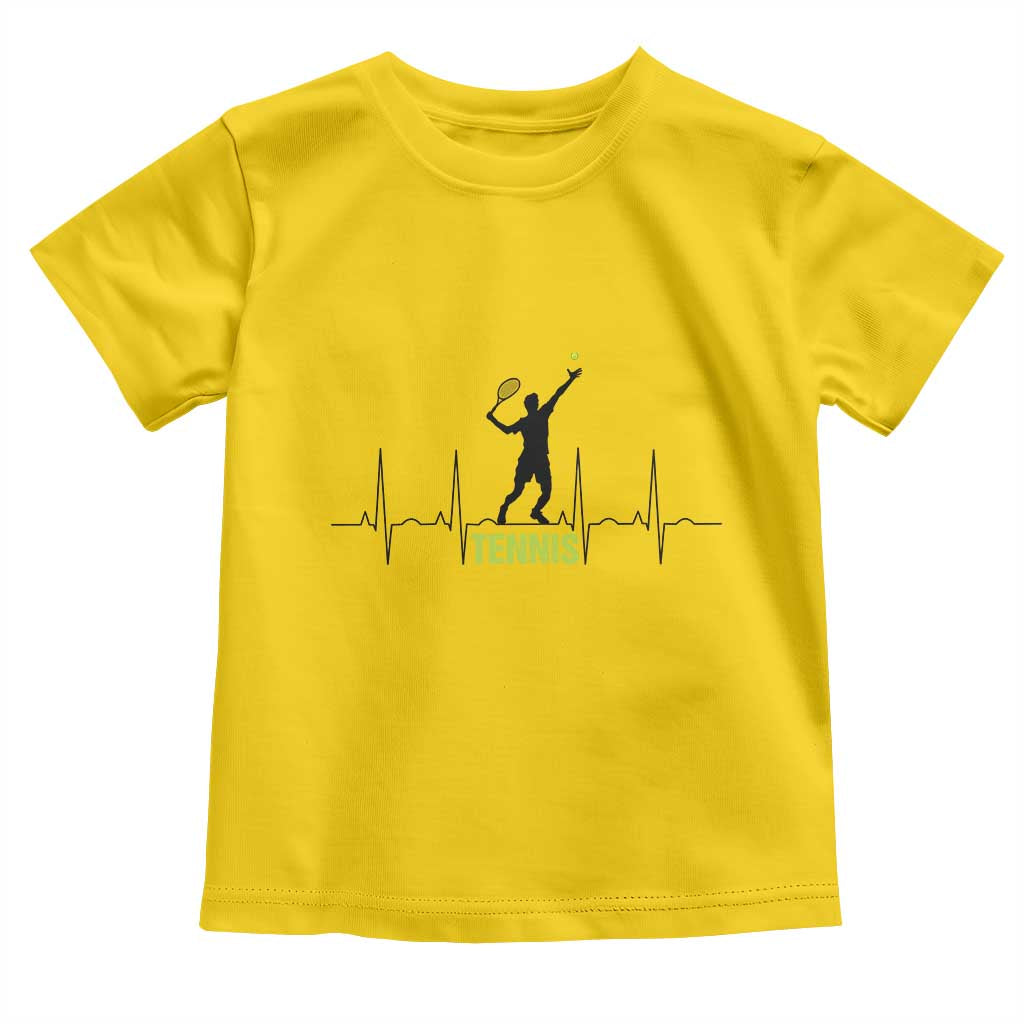 Tennis Lover Heartbeat Toddler T Shirt Sports Player Gift - Wonder Print Shop