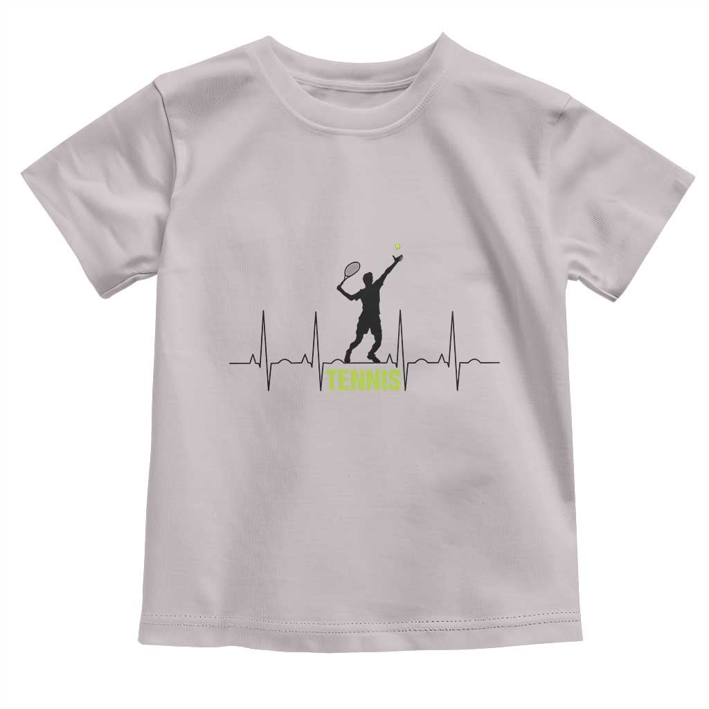 Tennis Lover Heartbeat Toddler T Shirt Sports Player Gift - Wonder Print Shop