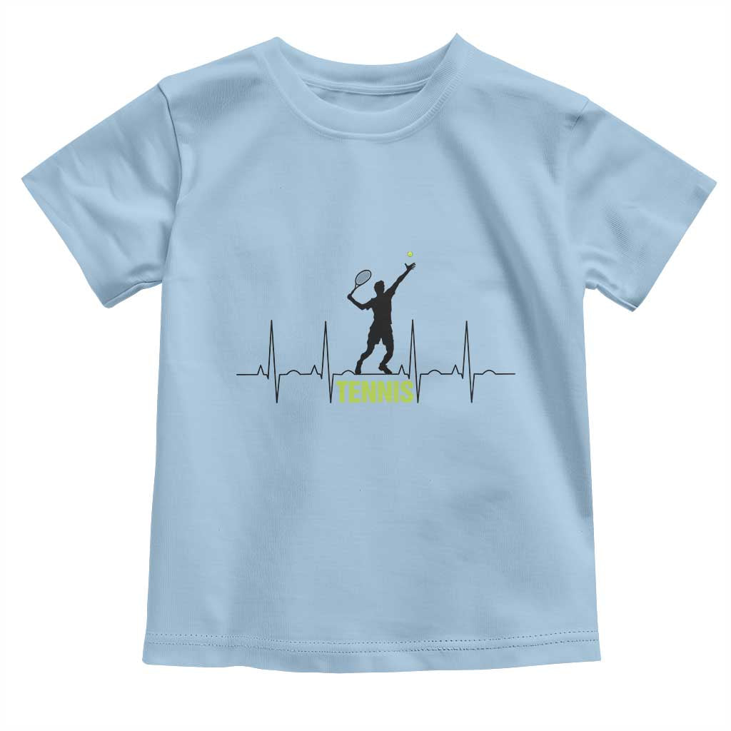 Tennis Lover Heartbeat Toddler T Shirt Sports Player Gift - Wonder Print Shop