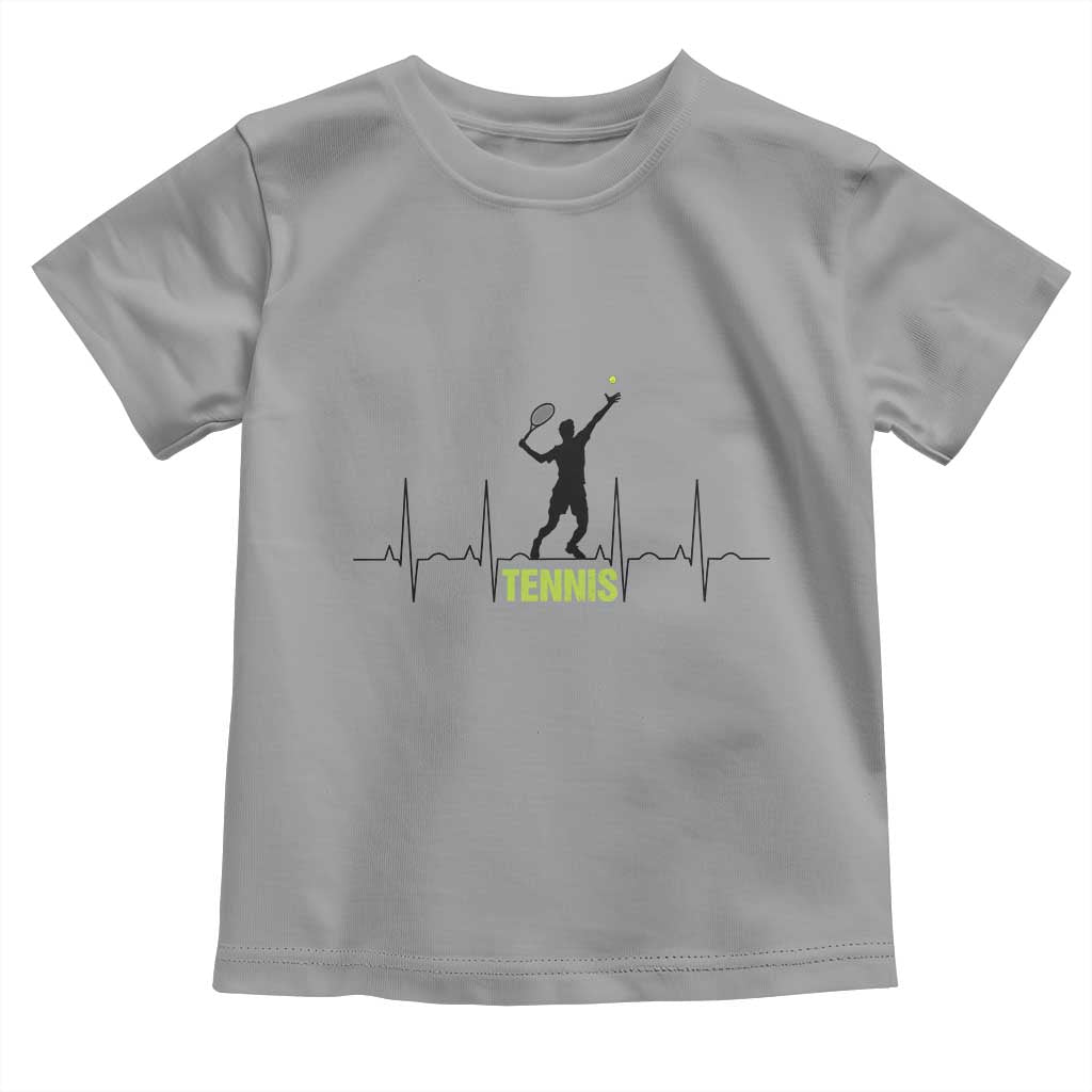 Tennis Lover Heartbeat Toddler T Shirt Sports Player Gift - Wonder Print Shop