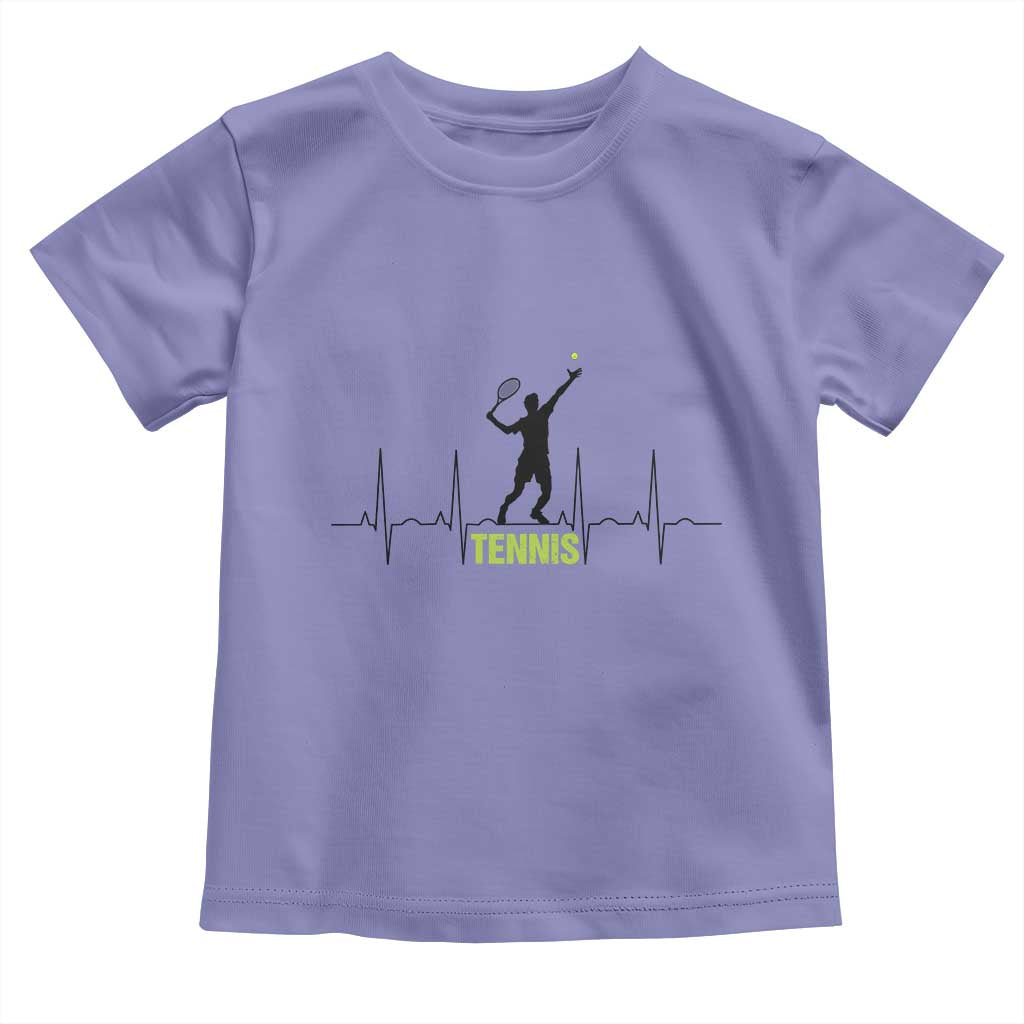 Tennis Lover Heartbeat Toddler T Shirt Sports Player Gift - Wonder Print Shop
