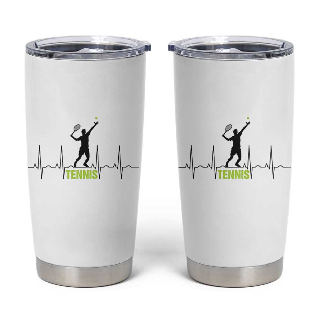 Tennis Lover Heartbeat Tumbler Cup Sports Player Gift - Wonder Print Shop