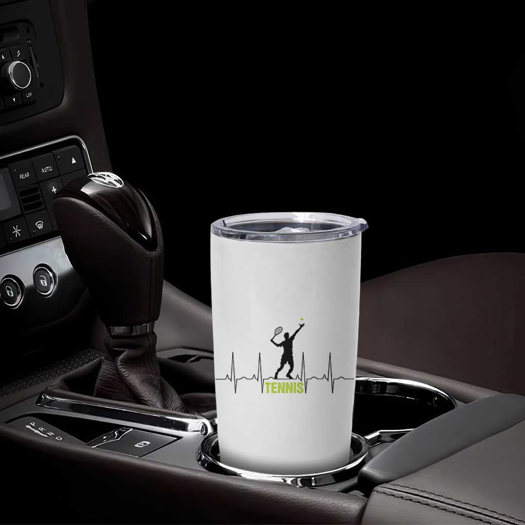 Tennis Lover Heartbeat Tumbler Cup Sports Player Gift - Wonder Print Shop