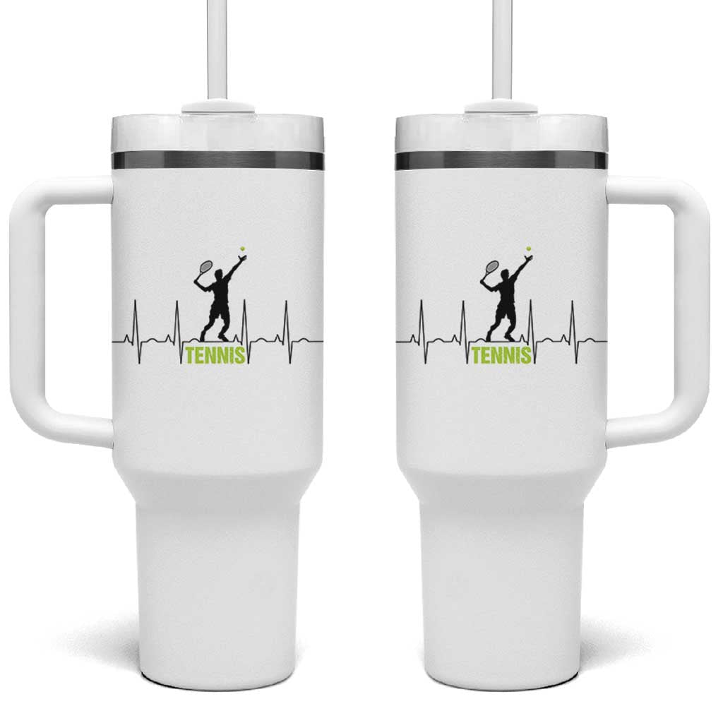 Tennis Lover Heartbeat Tumbler With Handle Sports Player Gift - Wonder Print Shop