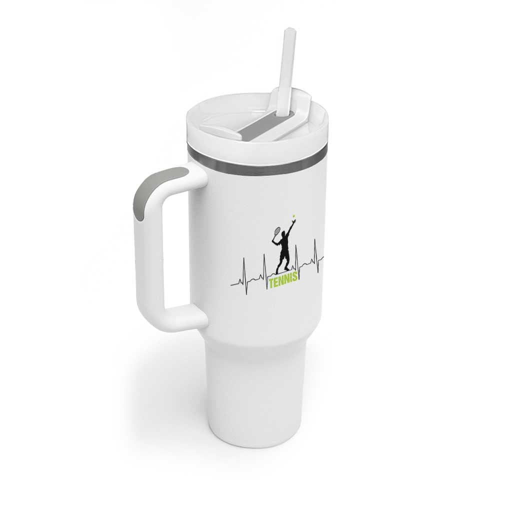 Tennis Lover Heartbeat Tumbler With Handle Sports Player Gift - Wonder Print Shop
